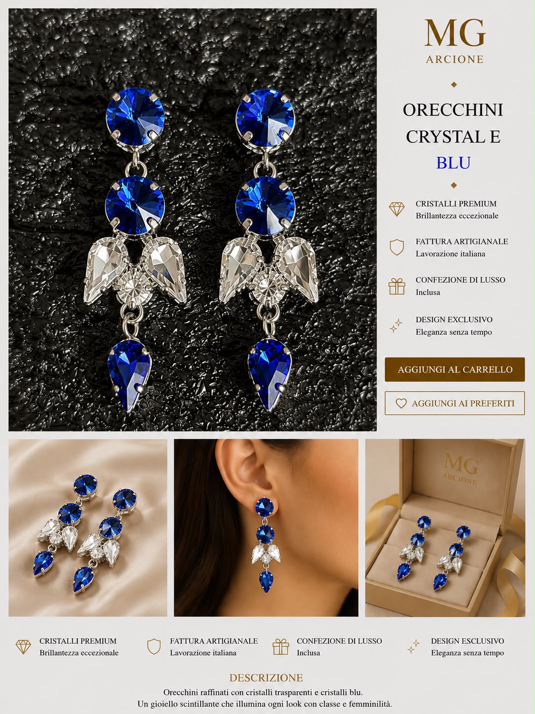 Orecchini Angel Blu