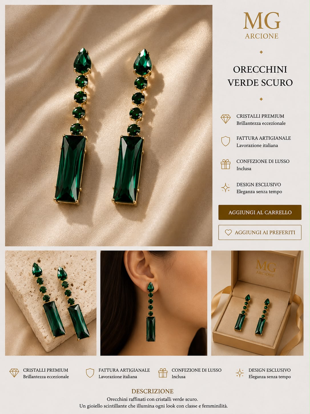 Orecchini Nisida Verde