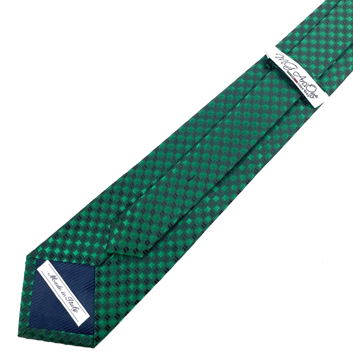 Cravatta Fantasia Verde con Quadretti 8 cm