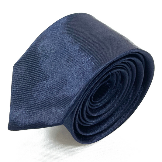 Cravatta Raso Lucido Blu Scuro 5cm