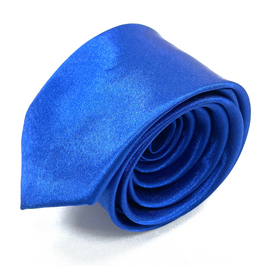 Cravatta Raso Lucido Blu Elettrico 5cm