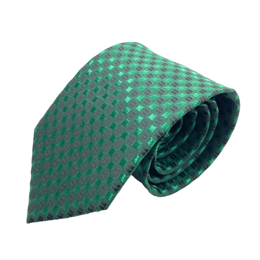 Cravatta Fantasia Verde con Quadretti 8 cm