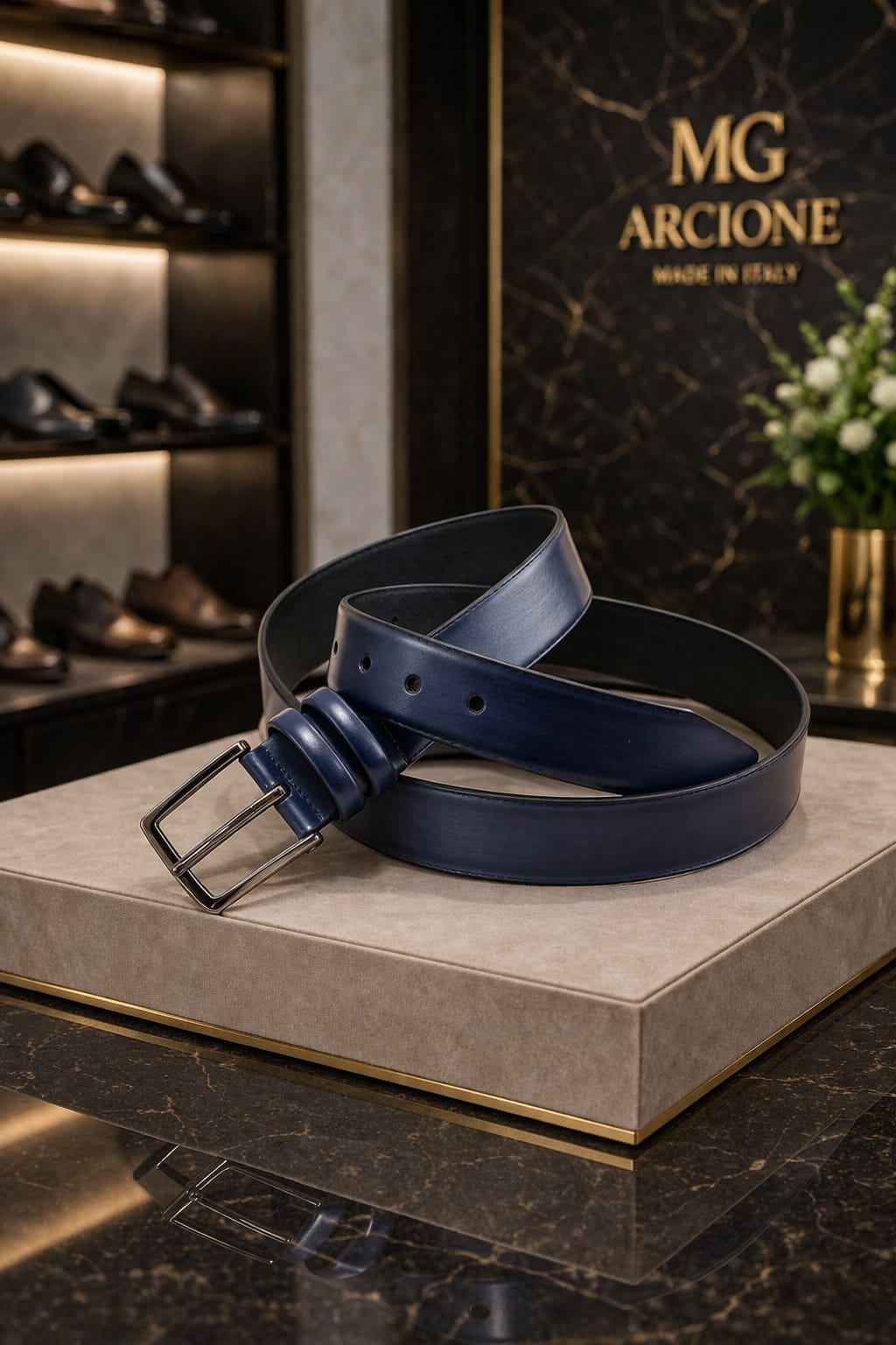Cintura Spazzolata Blu