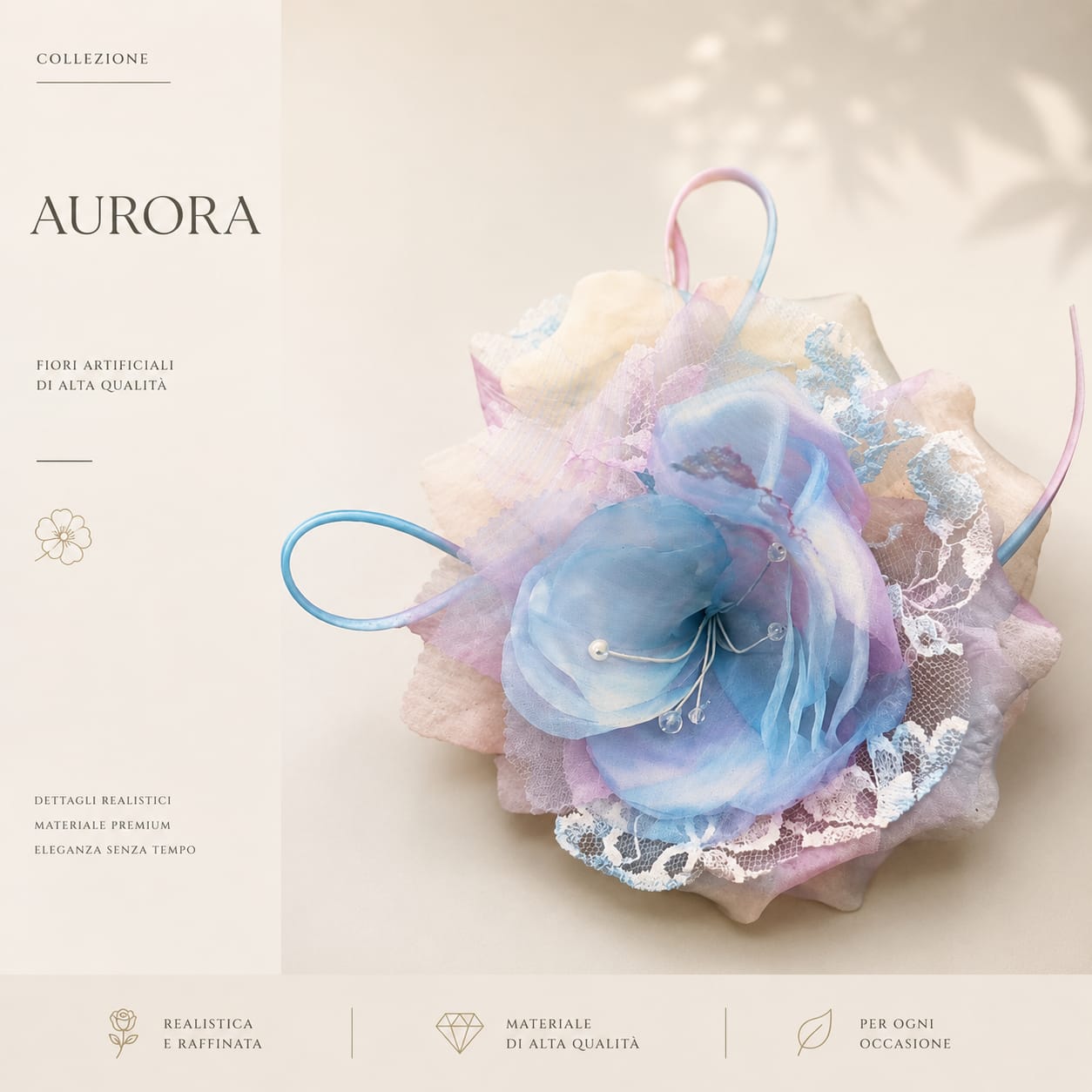 Annabella Celeste, Rosa e Seta con Pizzo e Strass
