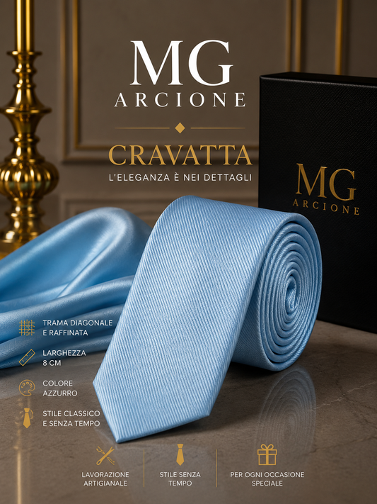 Cravatta 8cm Raso Trama Diagonale Carta Da Zucchero