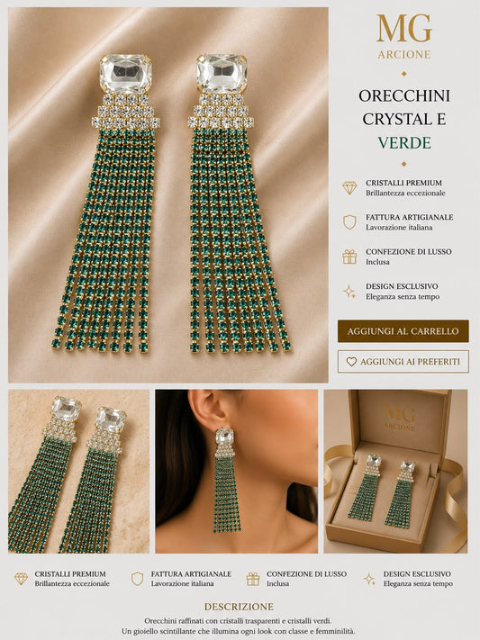 Orecchini Ischia Crystal e Verde