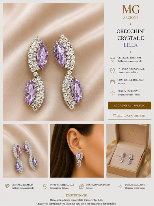 Orecchini Ravello Crystal e Lilla