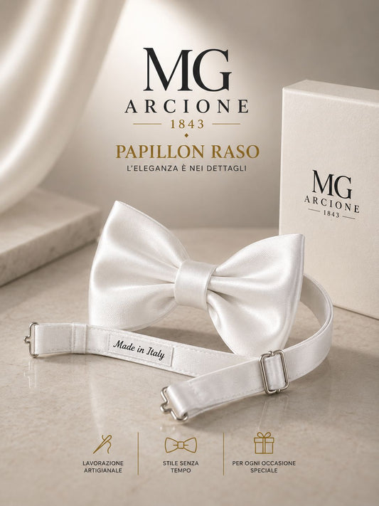 Papillon Raso Bianco Puro