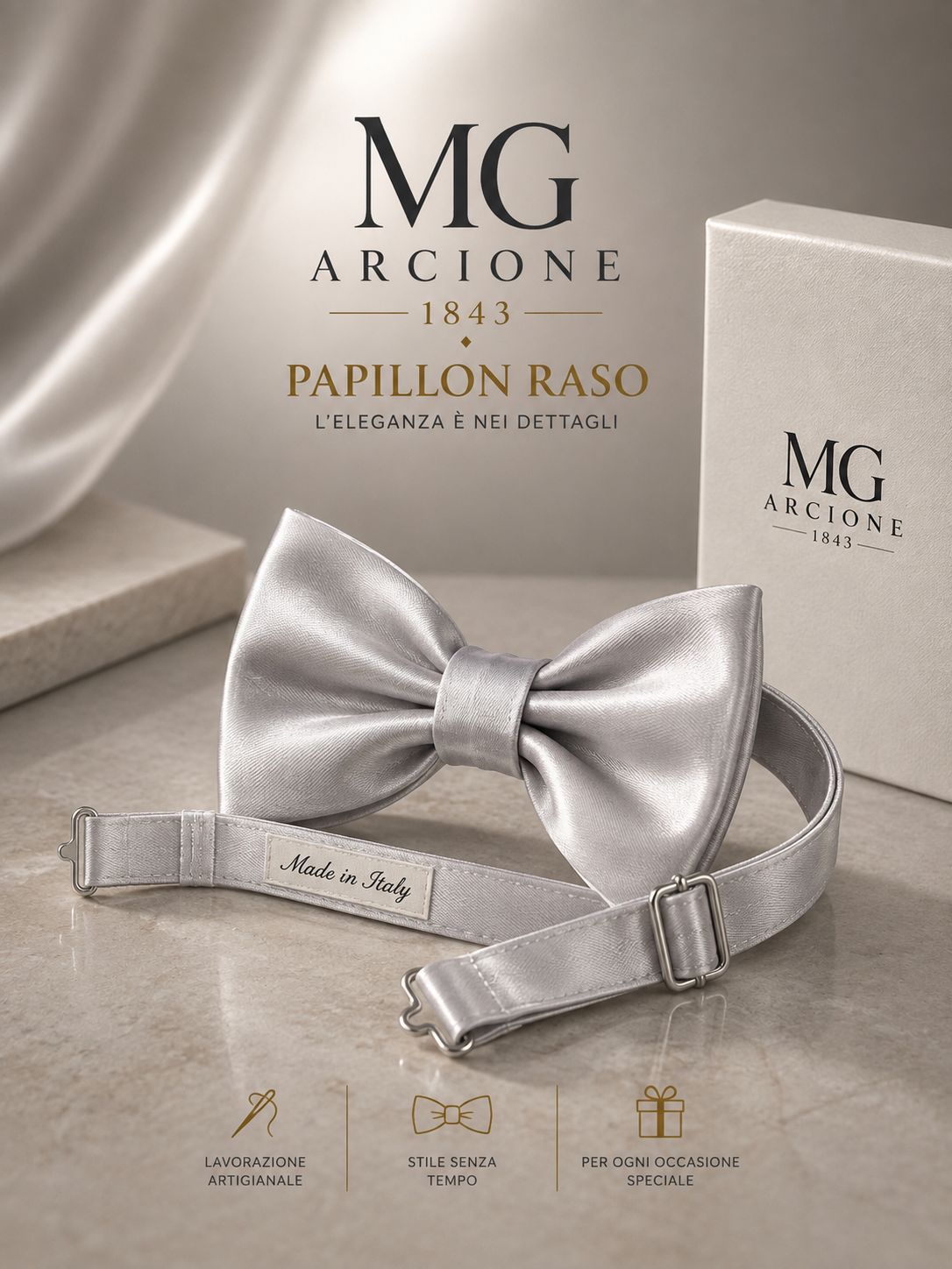 Papillon Raso Luna d'Argento
