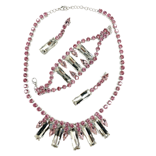 Completo Bracciale Orecchini Collier Nisida Rosa Chiaro