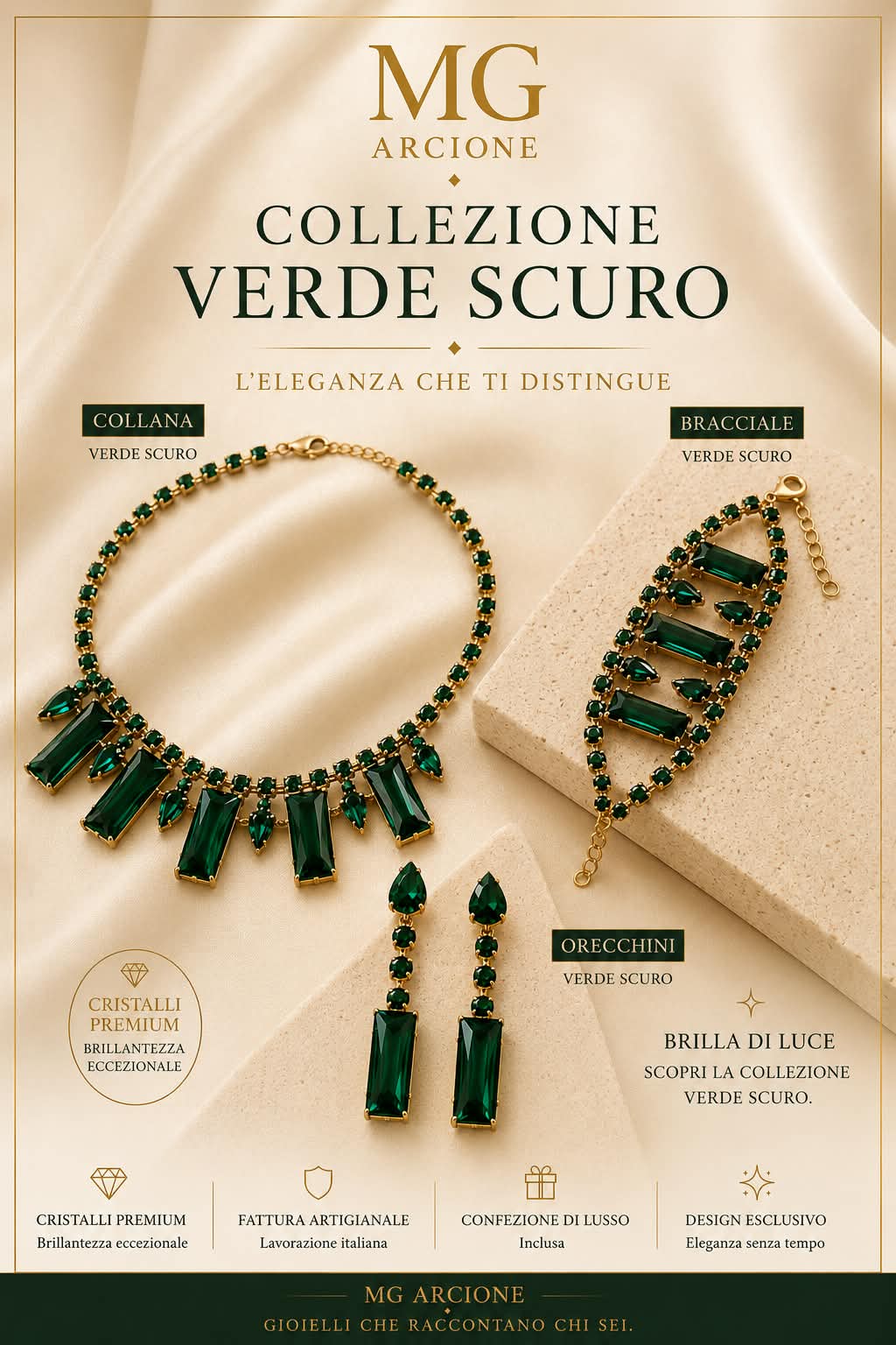 Completo Gioielli Nisida Verde Scuro