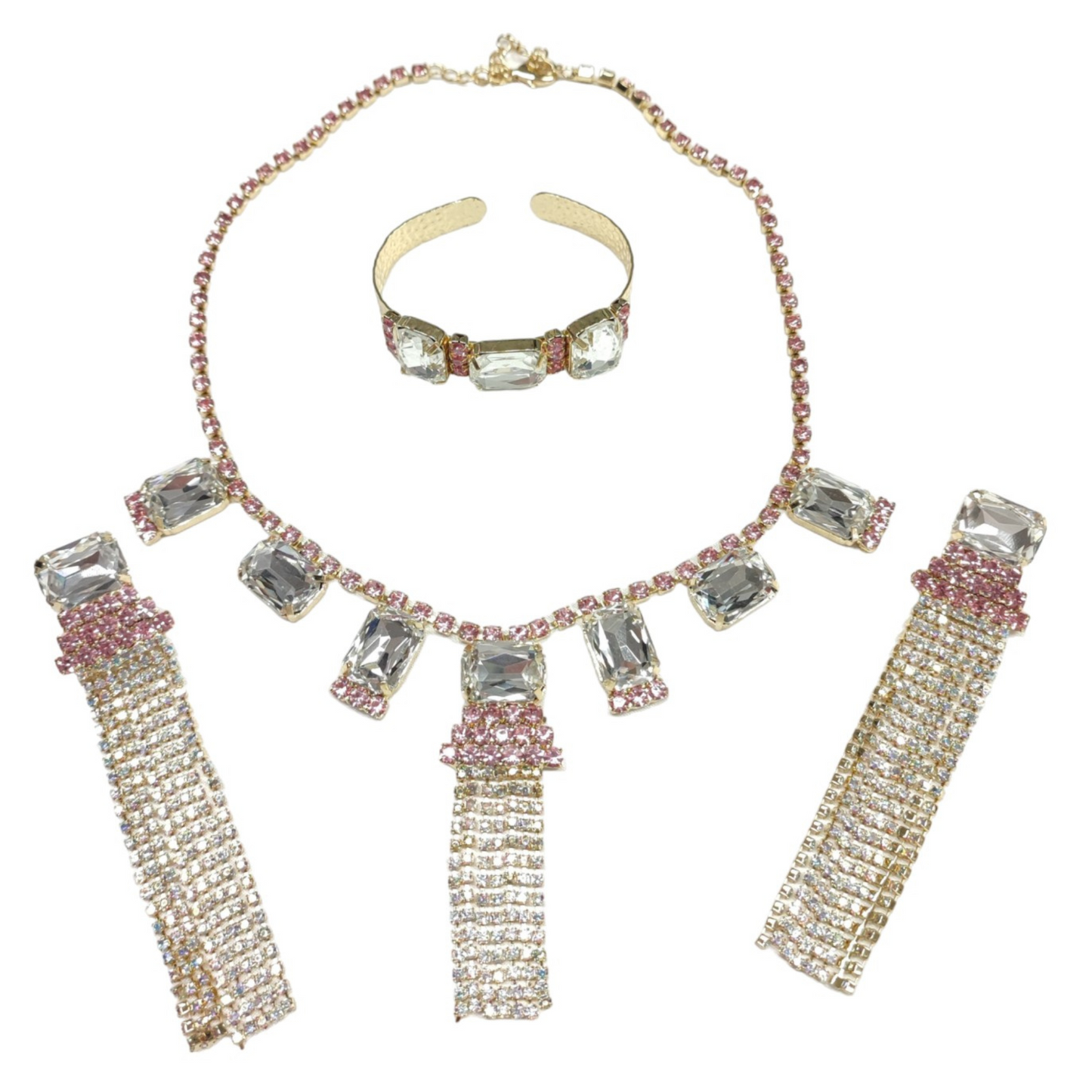 Completo Bracciale Orecchini e Collier Ischia Rosa