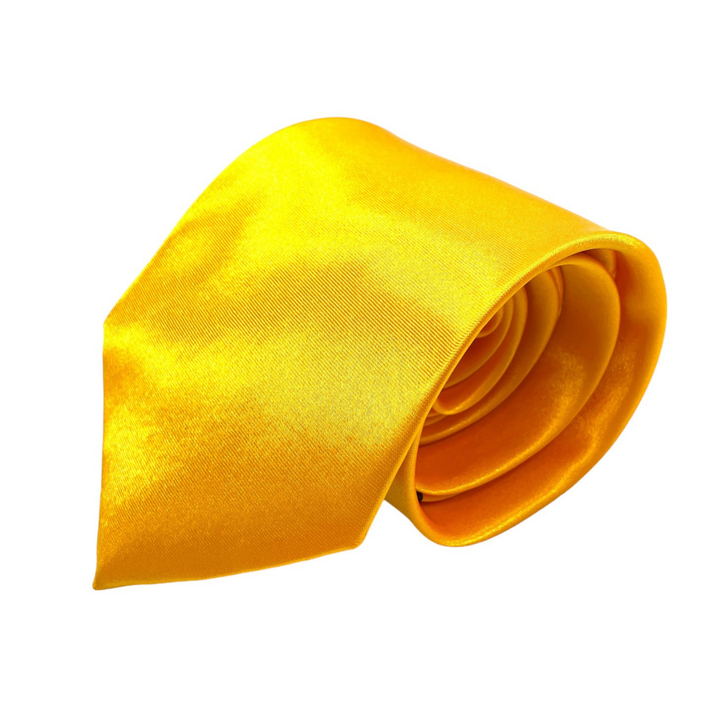 Cravatta Raso Lucido Giallo Ocra 8cm