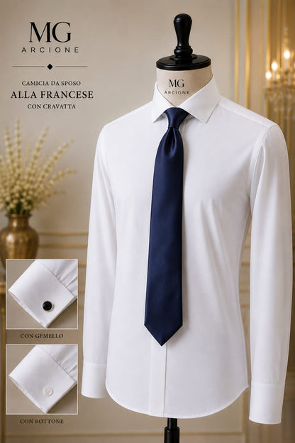 Camicia collo francese sartoriale bianca