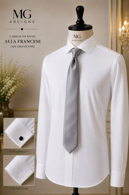 Camicia collo francese sartoriale bianca