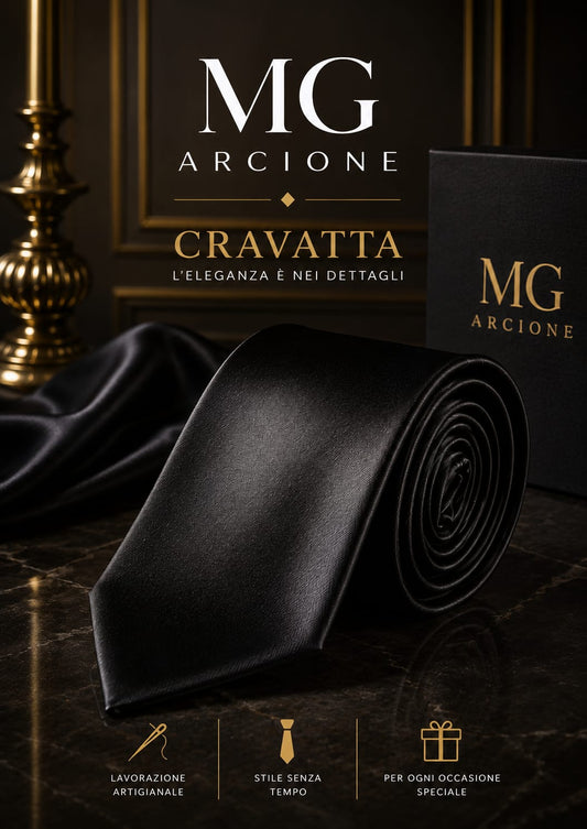 Cravatta NERO Raso Lucido