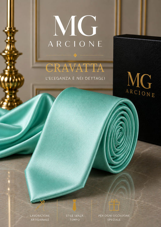 Cravatta Linee Verde Acqua