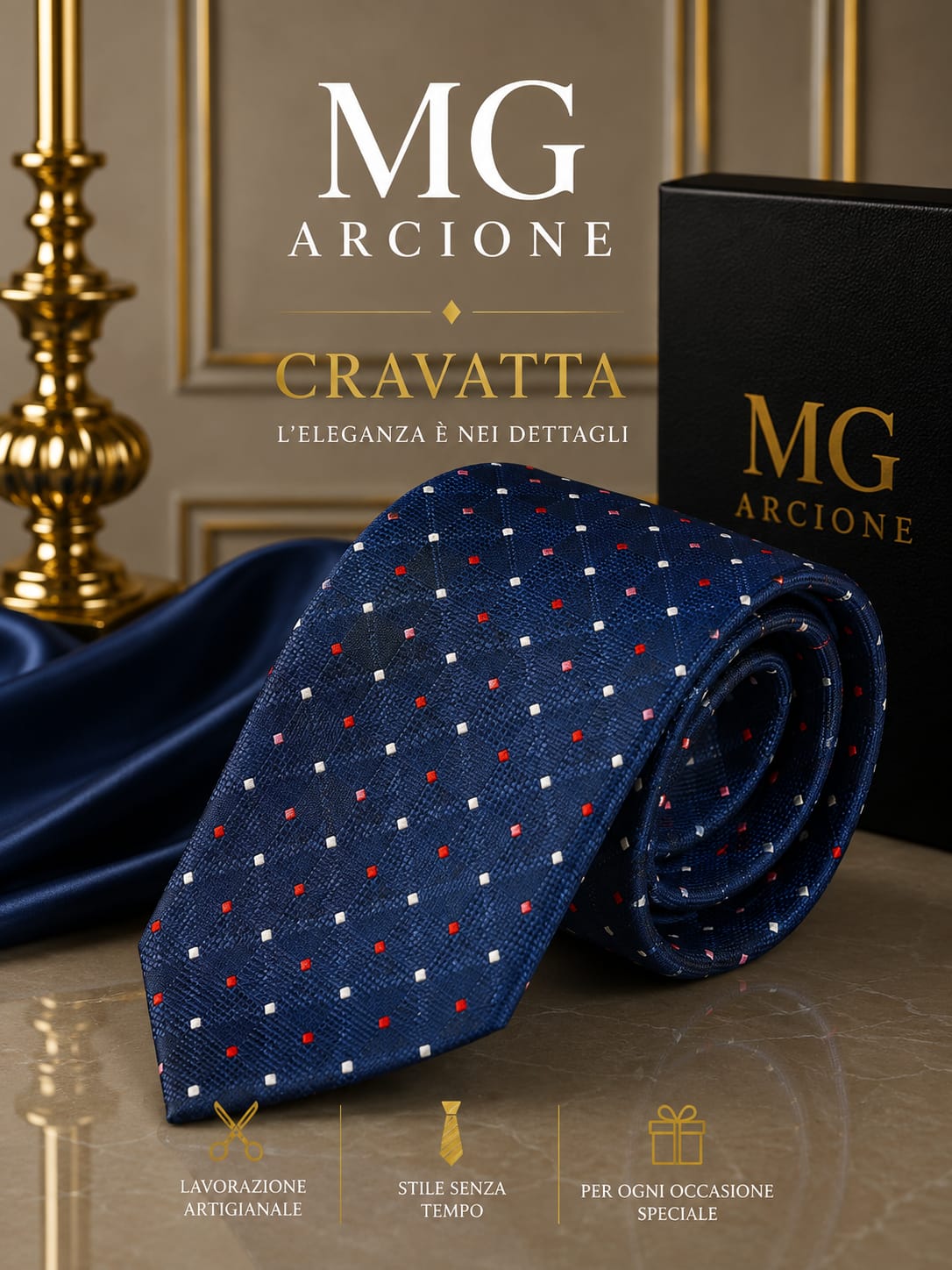 Cravatta Fantasia Blu 8cm