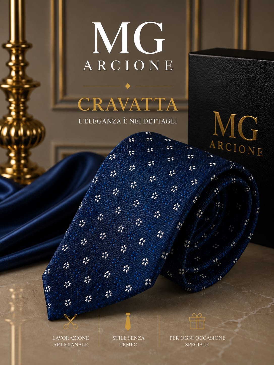 Cravatta Fantasia Blu  8cm