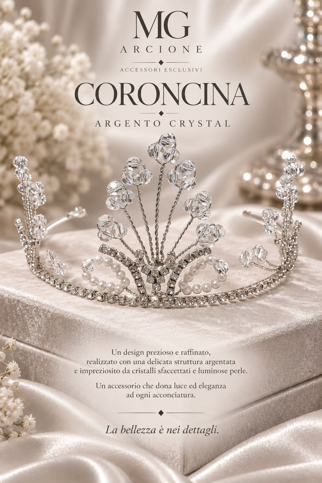 Coroncina Argento Crystal Scintilla
